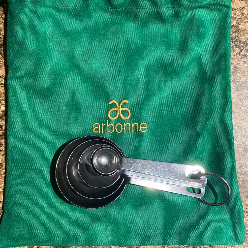 Arbonne Metal Scoops and Green Bag